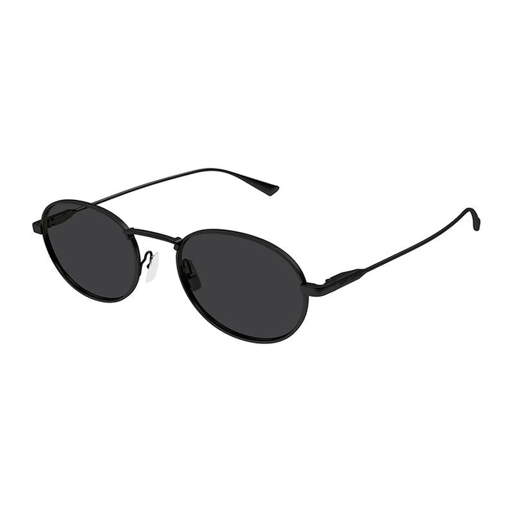Saint Laurent Sunglasses Oval Full Rim, Semi Matte Black Frame and Dark Grey Lens SL799001