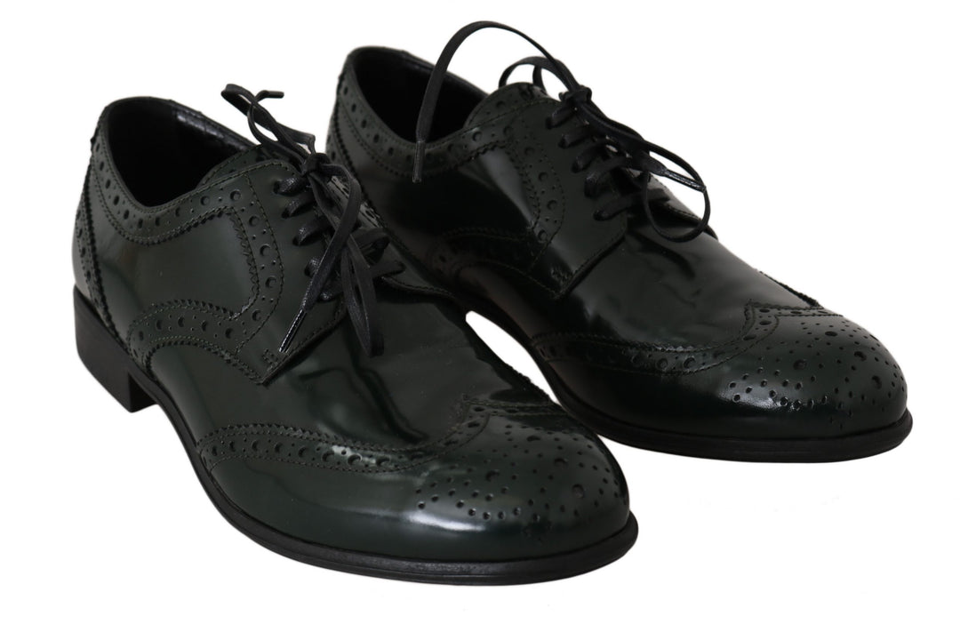 Dolce & Gabbana Elegant Green Brogues Oxford Wingtip Flats