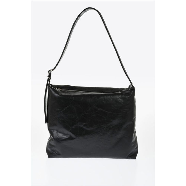 Jil Sander Leather Quilted Crossbody Bag with Zip Closure