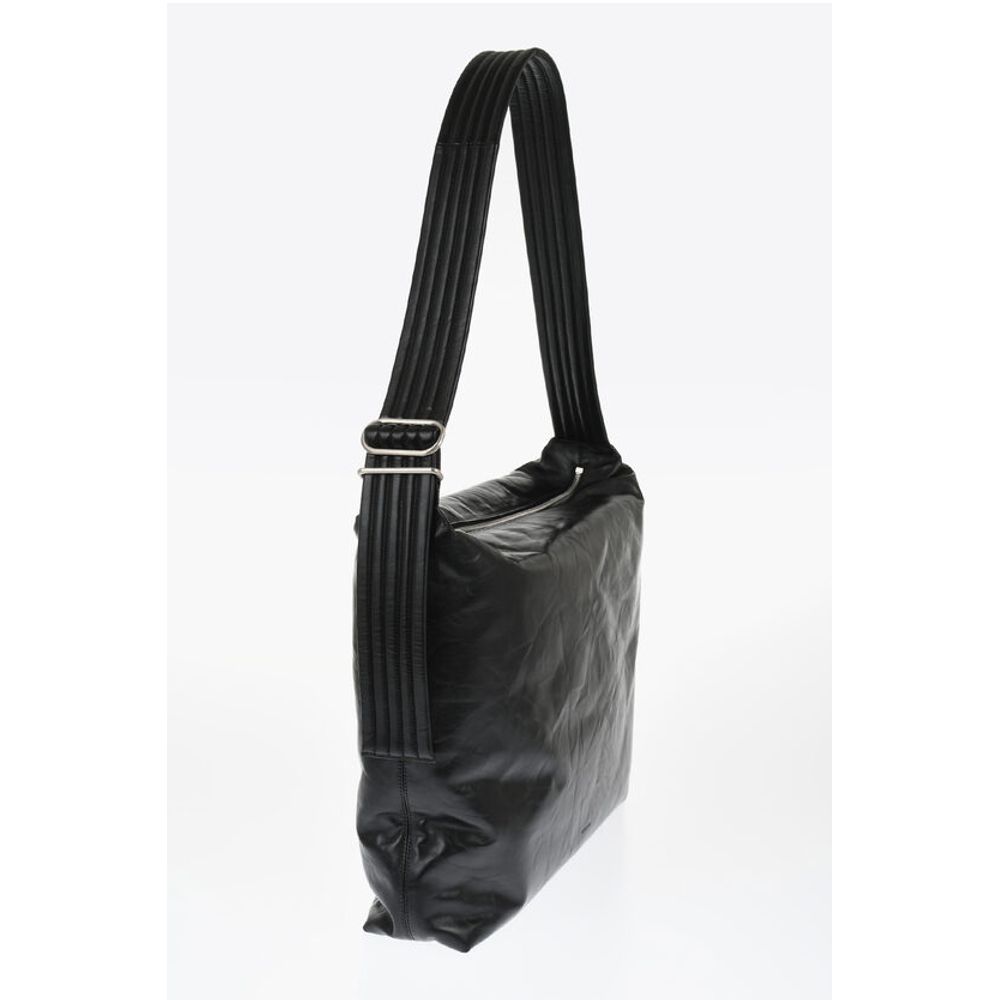 Jil Sander Leather Quilted Crossbody Bag with Zip Closure