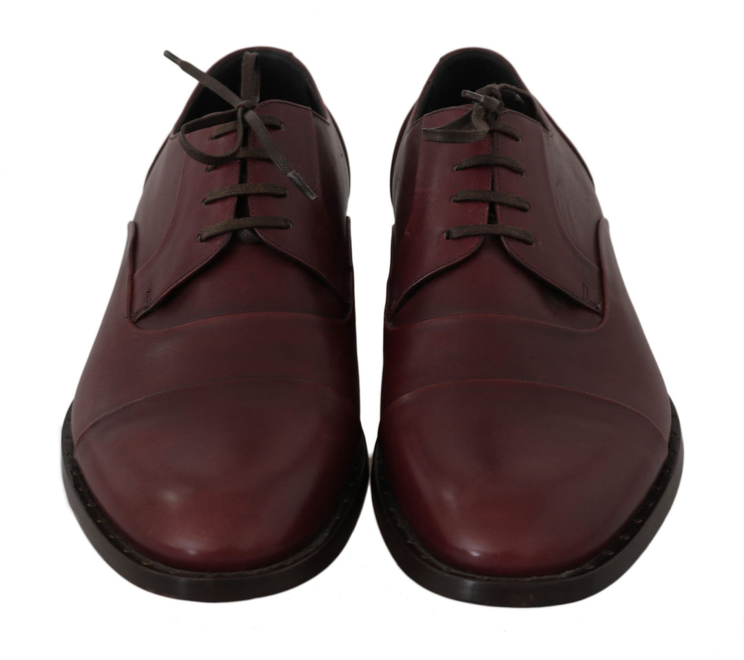 Dolce &amp; Gabbana Sample Sale Dolce &amp; Gabbana Red Bordeaux Leather Derby Formal Shoes - | Designer outlet