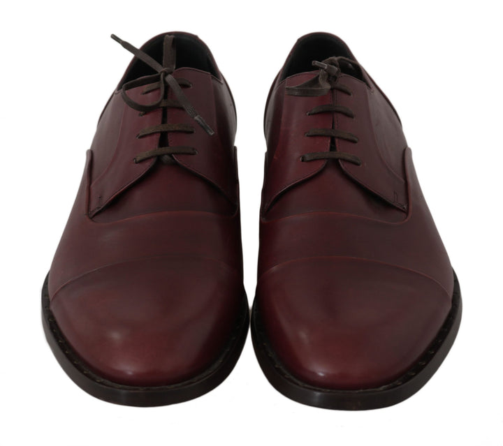 Dolce &amp; Gabbana Sample Sale Dolce &amp; Gabbana Red Bordeaux Leather Derby Formal Shoes - | Designer outlet