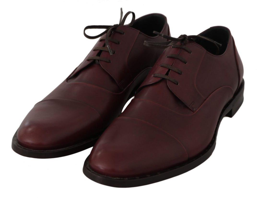 Dolce &amp; Gabbana Sample Sale Dolce &amp; Gabbana Red Bordeaux Leather Derby Formal Shoes - | Designer outlet