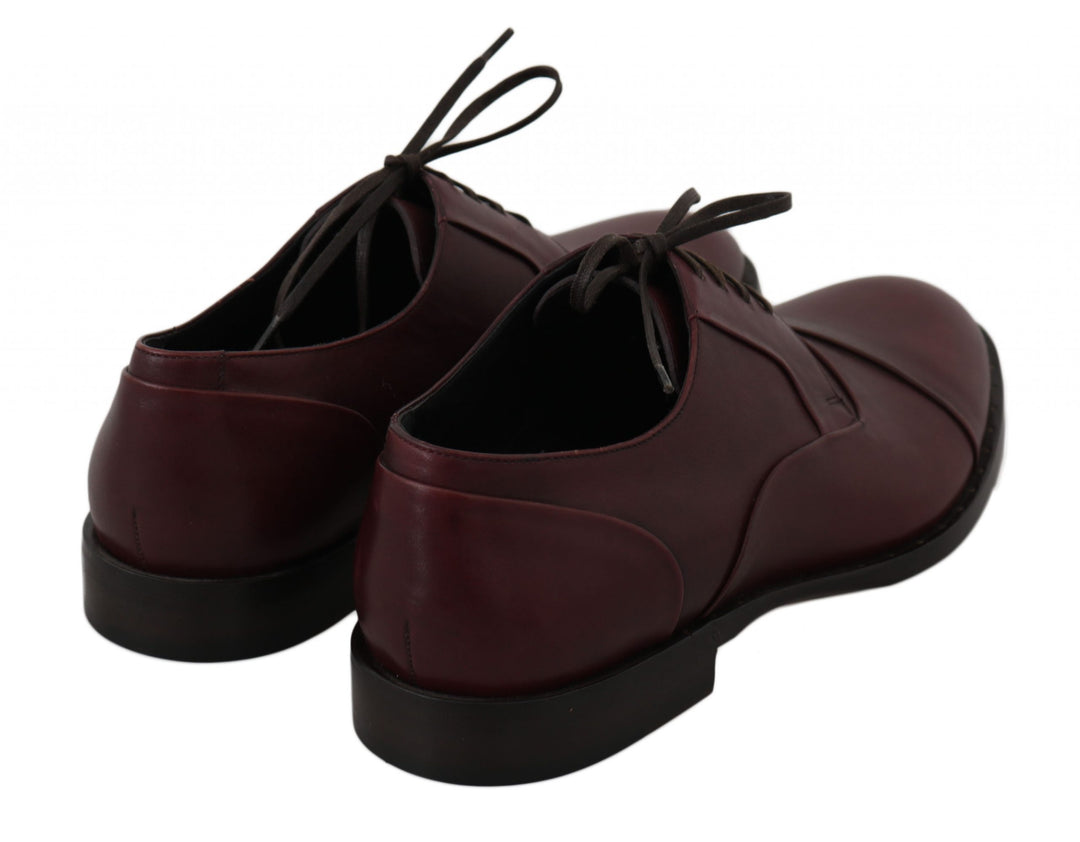 Dolce &amp; Gabbana Sample Sale Dolce &amp; Gabbana Red Bordeaux Leather Derby Formal Shoes - | Designer outlet