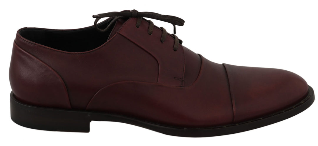 Dolce &amp; Gabbana Sample Sale Dolce &amp; Gabbana Red Bordeaux Leather Derby Formal Shoes - | Designer outlet