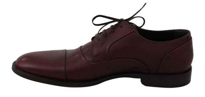 Dolce &amp; Gabbana Sample Sale Dolce &amp; Gabbana Red Bordeaux Leather Derby Formal Shoes - | Designer outlet