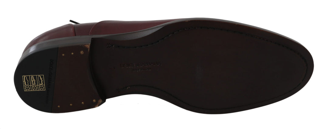 Dolce &amp; Gabbana Sample Sale Dolce &amp; Gabbana Red Bordeaux Leather Derby Formal Shoes - | Designer outlet