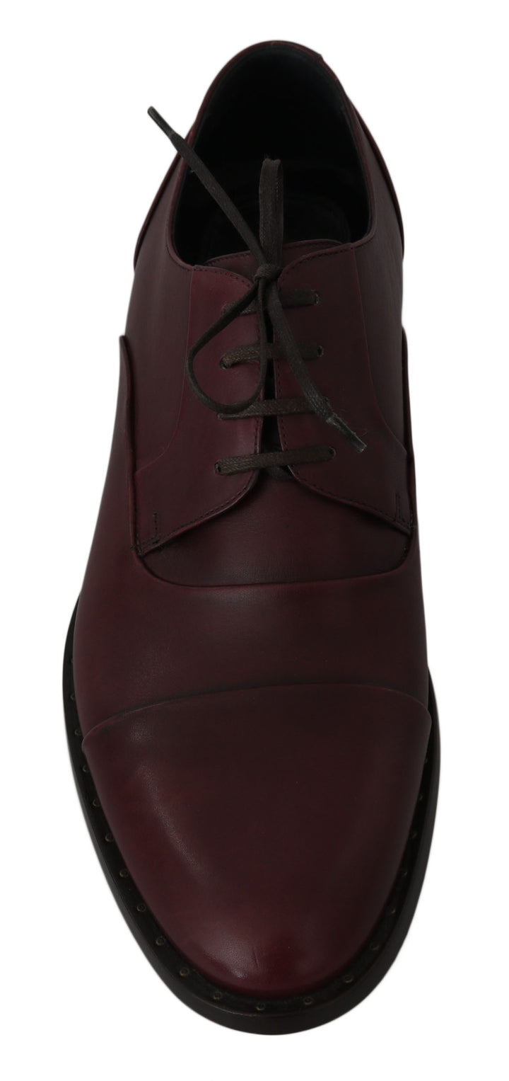 Dolce &amp; Gabbana Sample Sale Dolce &amp; Gabbana Red Bordeaux Leather Derby Formal Shoes - | Designer outlet