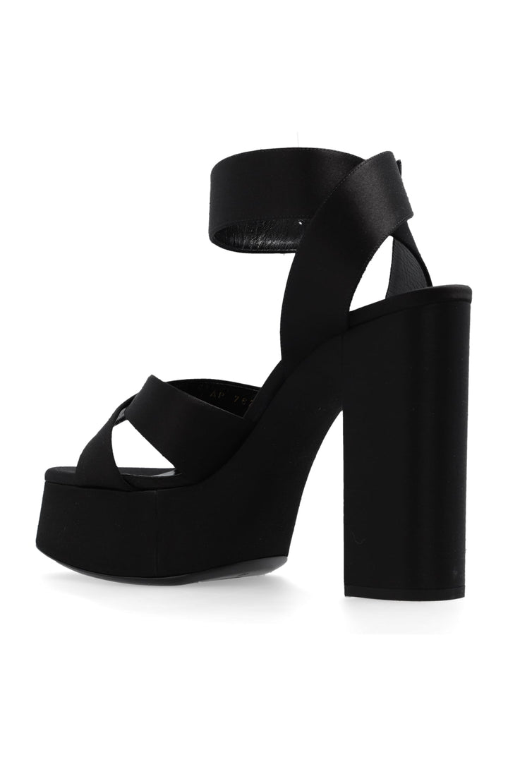 Ysl Bianca Platform Sandals In Satin Crepe