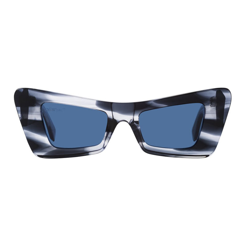 Off-White Sunglasses Cat Eye Full Rim, Navy Marble Frame and Blue Lens OERI027ACCRA4945