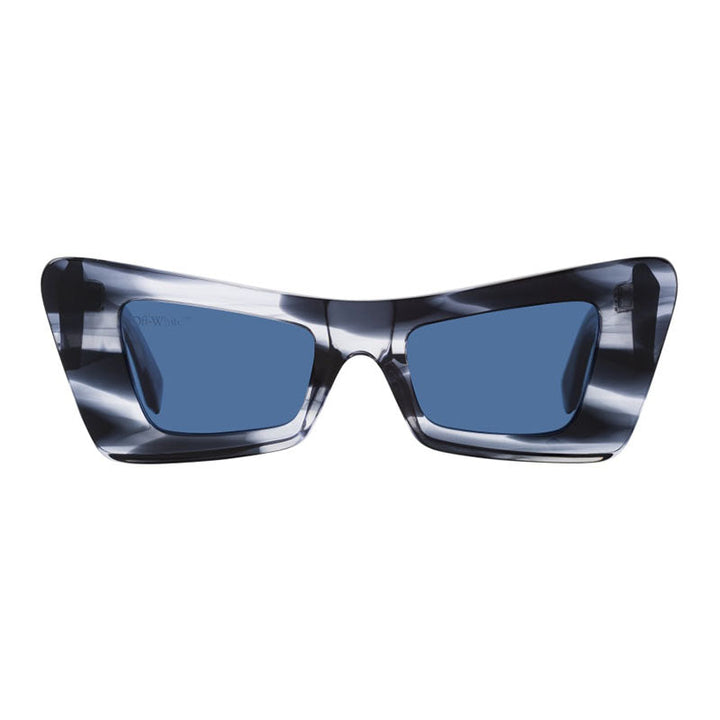 Off-White Sunglasses Cat Eye Full Rim, Navy Marble Frame and Blue Lens OERI027ACCRA4945