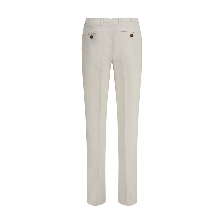 Brunello Cucinelli White Cotton Casual Pants