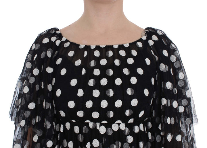 Dolce & Gabbana Elegant Polka Dotted Ruffled Dress