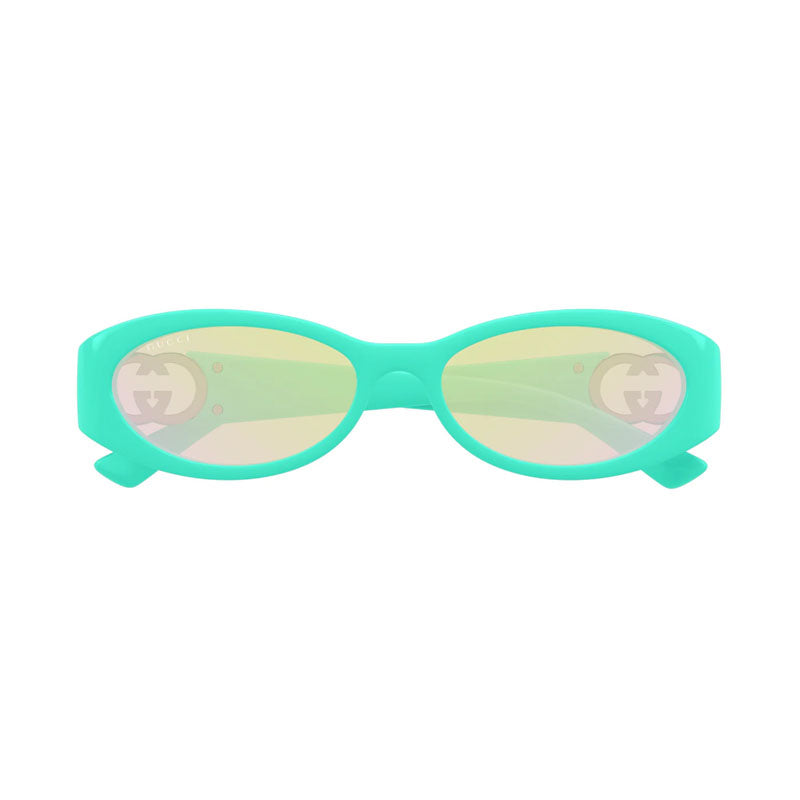 Gucci Sunglasses Oval Full Rim, Shiny Blue Frame and Pink Lens GG1660S007