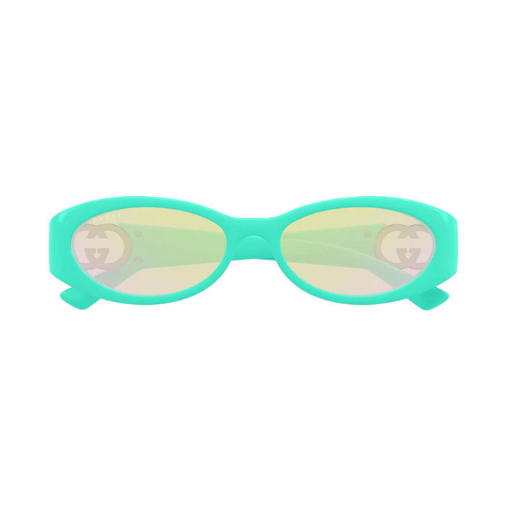 Gucci Sunglasses Oval Full Rim, Shiny Blue Frame and Pink Lens GG1660S007