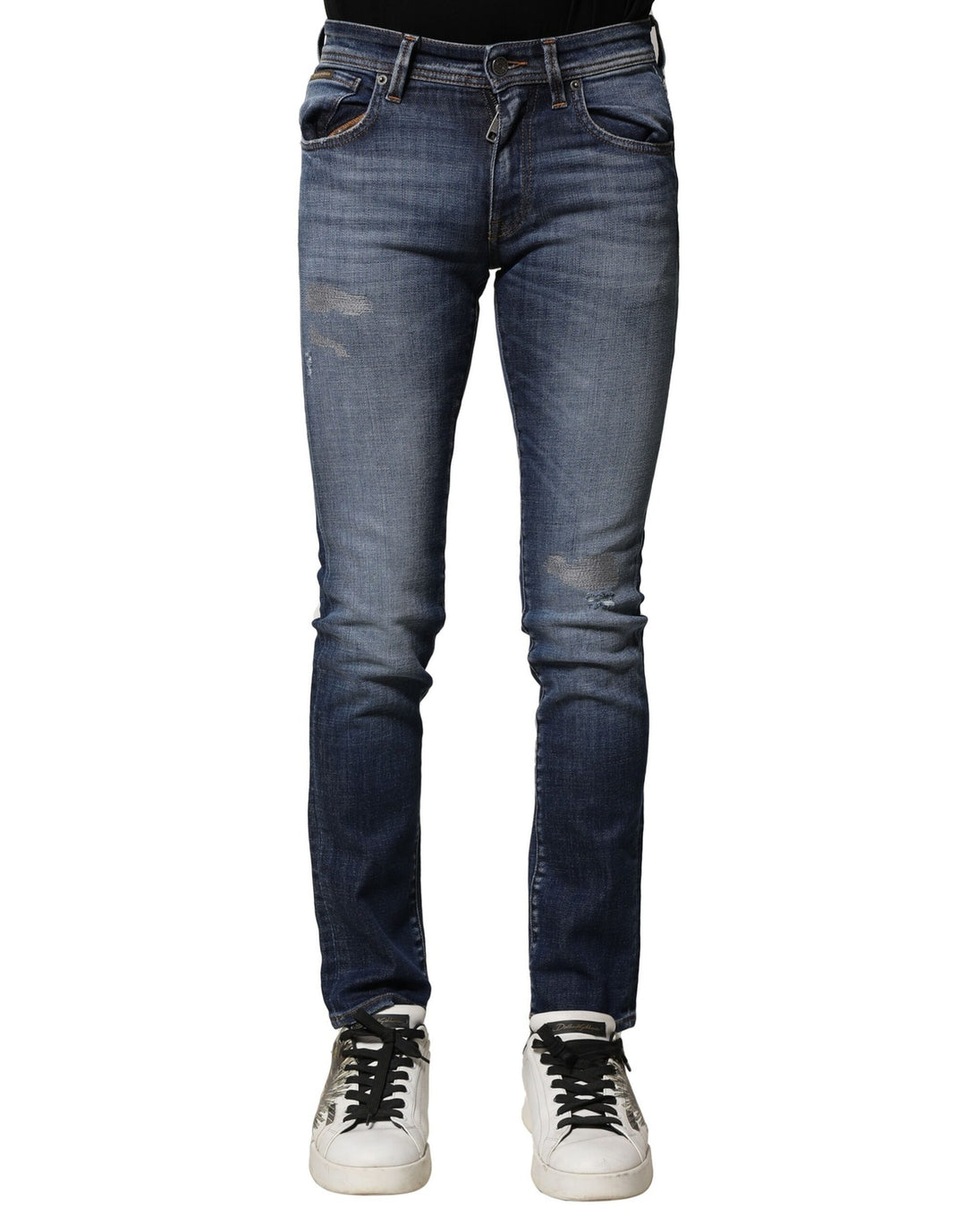 Dolce &amp; Gabbana Sample Sale Dolce &amp; Gabbana Blue Washed Cotton Slim Fit Men Denim Jeans - | Designer outlet