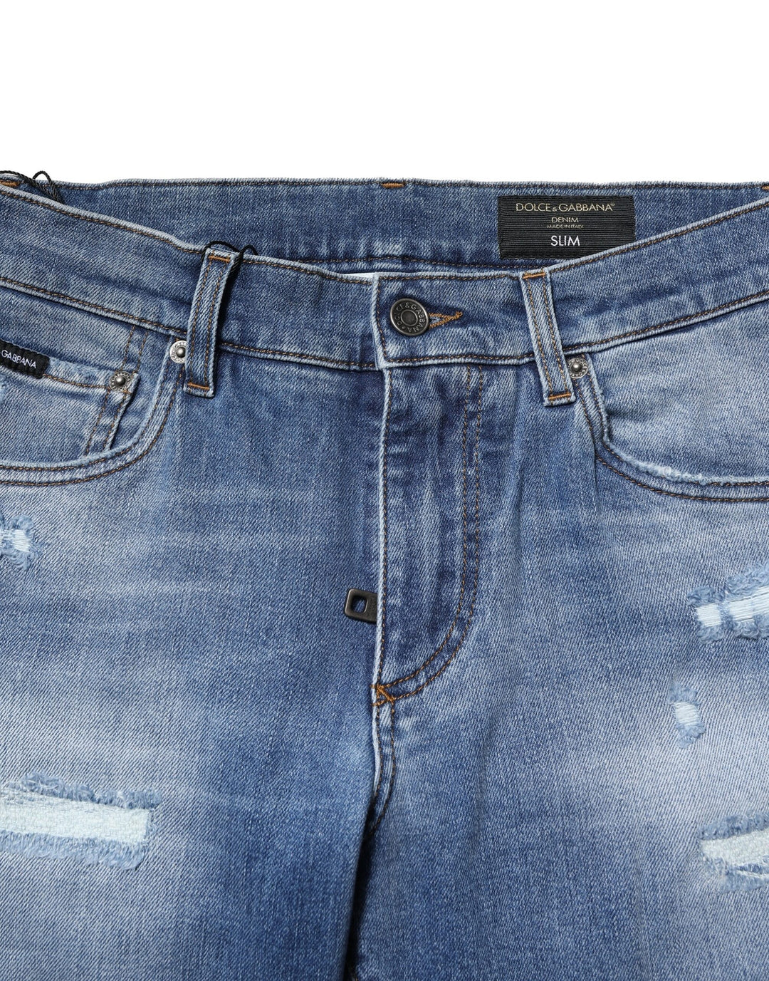 Dolce &amp; Gabbana Sample Sale Dolce &amp; Gabbana Blue Washed Cotton Skinny Men Denim Jeans - | Designer outlet