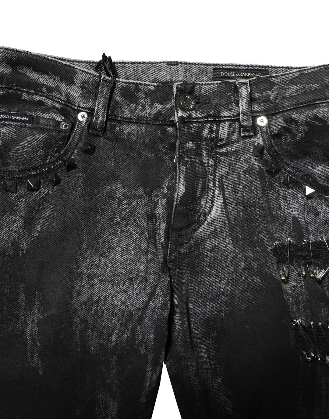Dolce &amp; Gabbana Sample Sale Dolce &amp; Gabbana Black Washed Embellished Skinny Denim Jeans - | Designer outlet