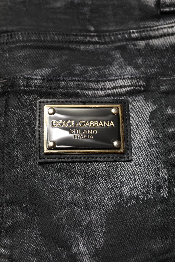 Dolce &amp; Gabbana Sample Sale Dolce &amp; Gabbana Black Washed Embellished Skinny Denim Jeans - | Designer outlet