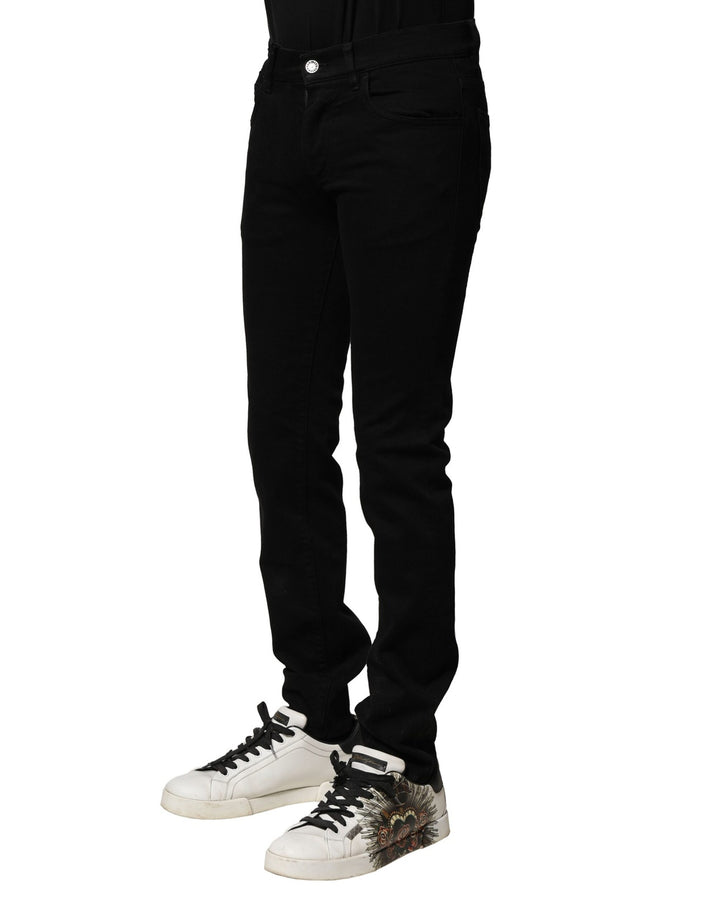 Dolce &amp; Gabbana Sample Sale Dolce &amp; Gabbana Black Cotton Stretch Skinny Men Denim Jeans - | Designer outlet