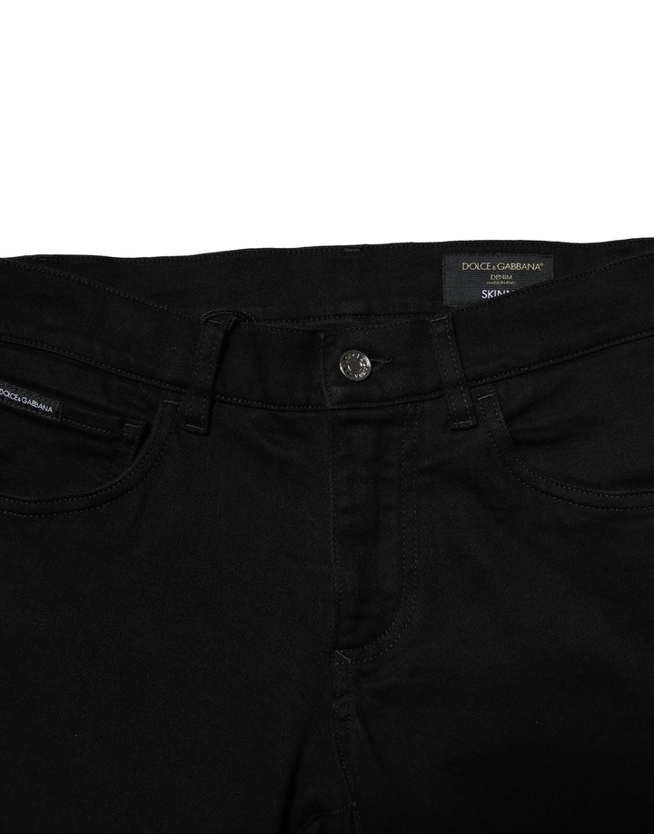 Dolce &amp; Gabbana Sample Sale Dolce &amp; Gabbana Black Cotton Stretch Skinny Men Denim Jeans - | Designer outlet