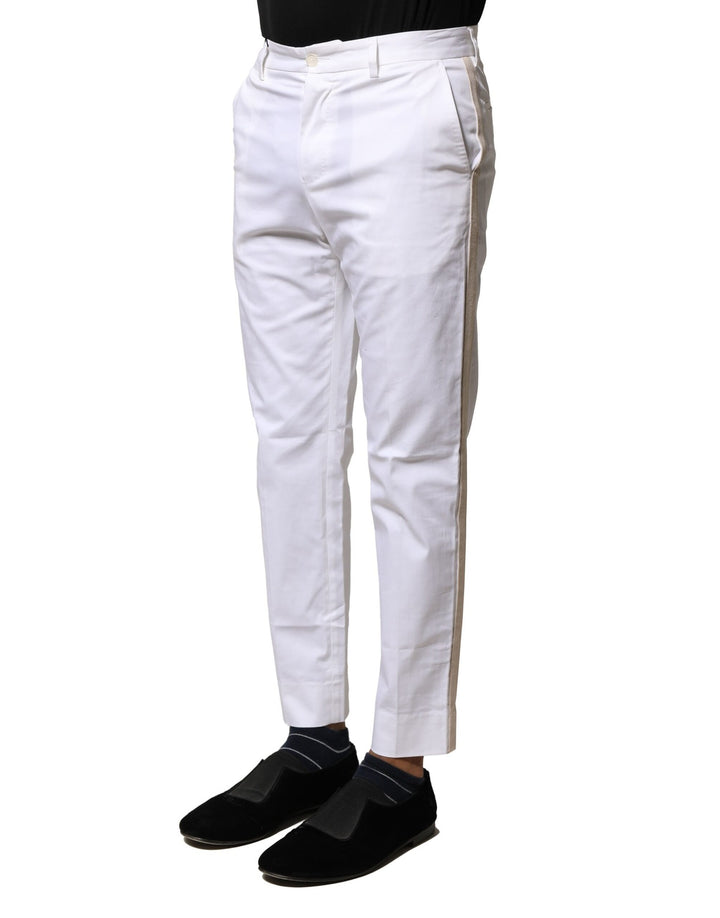 Dolce &amp; Gabbana Sample Sale Dolce &amp; Gabbana White Cotton Straight Logo Men Pants - | Designer outlet