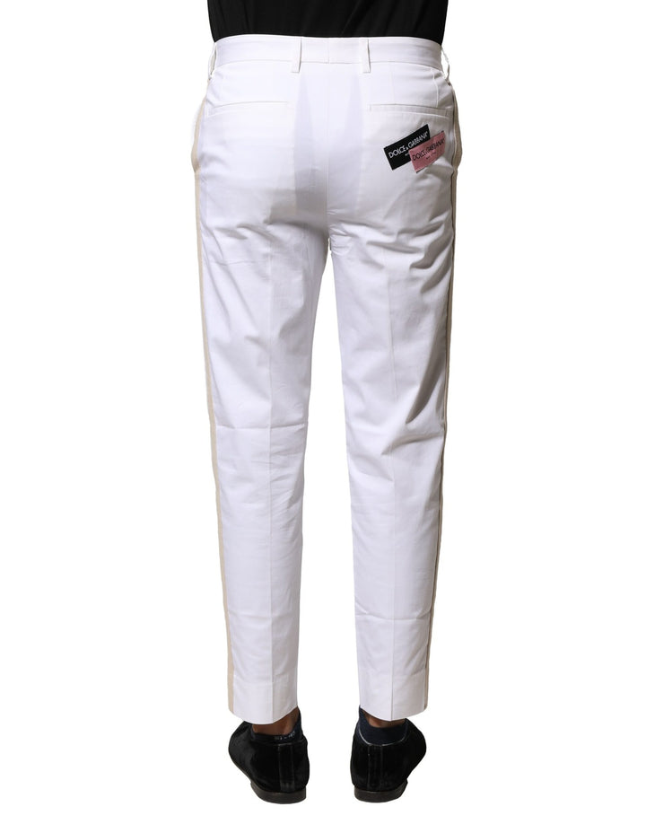Dolce &amp; Gabbana Sample Sale Dolce &amp; Gabbana White Cotton Straight Logo Men Pants - | Designer outlet