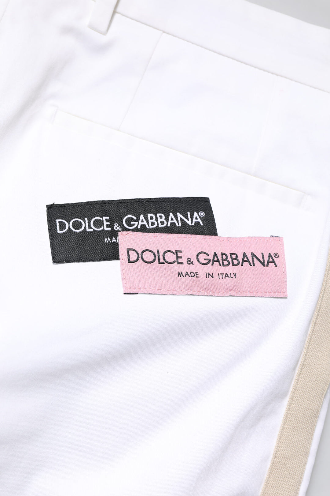 Dolce &amp; Gabbana Sample Sale Dolce &amp; Gabbana White Cotton Straight Logo Men Pants - | Designer outlet