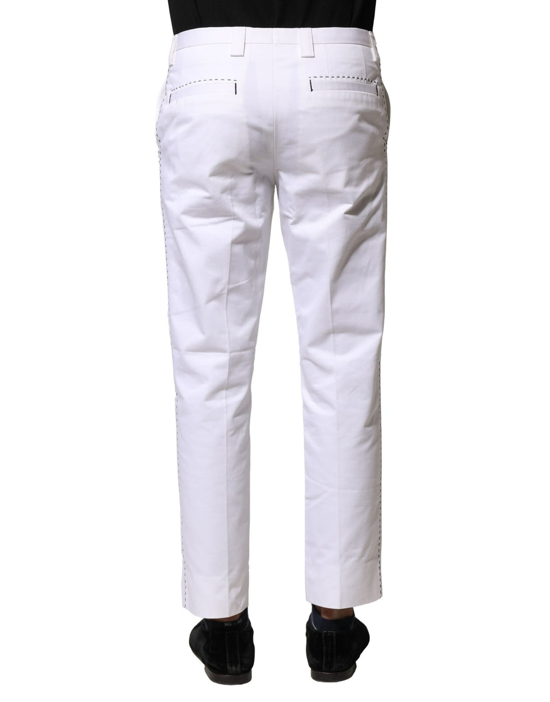 Dolce &amp; Gabbana Sample Sale Dolce &amp; Gabbana White Cotton Straight Logo Men Pants - | Designer outlet