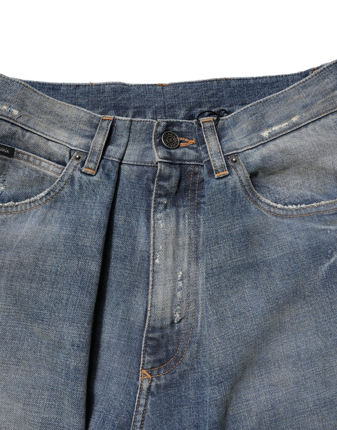 Dolce &amp; Gabbana Sample Sale Dolce &amp; Gabbana Blue Cotton Tattered Men Denim Jeans - | Designer outlet