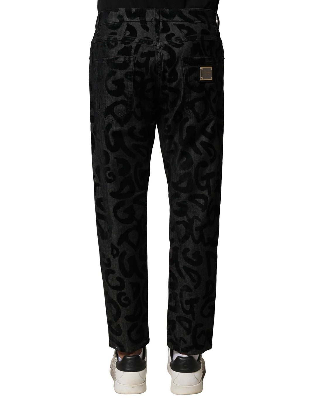 Dolce &amp; Gabbana Sample Sale Dolce &amp; Gabbana Gray Cotton DG Logo Straight Men Denim Jeans - | Designer outlet
