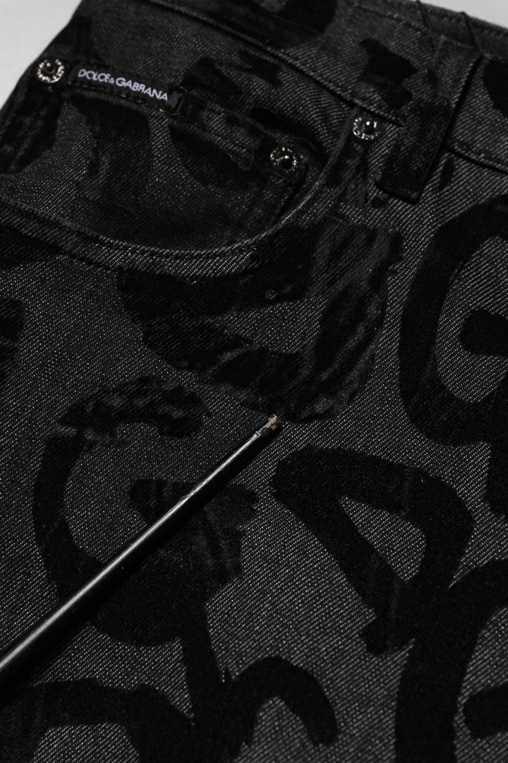 Dolce &amp; Gabbana Sample Sale Dolce &amp; Gabbana Gray Cotton DG Logo Straight Men Denim Jeans - | Designer outlet
