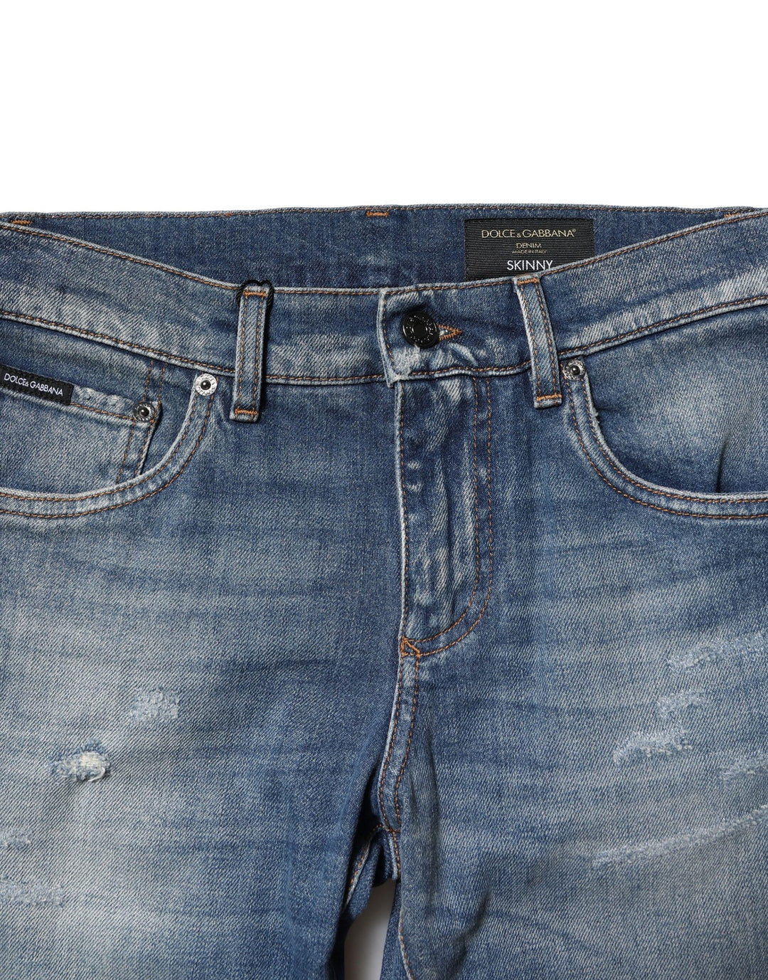Dolce &amp; Gabbana Sample Sale Dolce &amp; Gabbana Blue Washed Cotton Slim Fit Men Denim Jeans - | Designer outlet