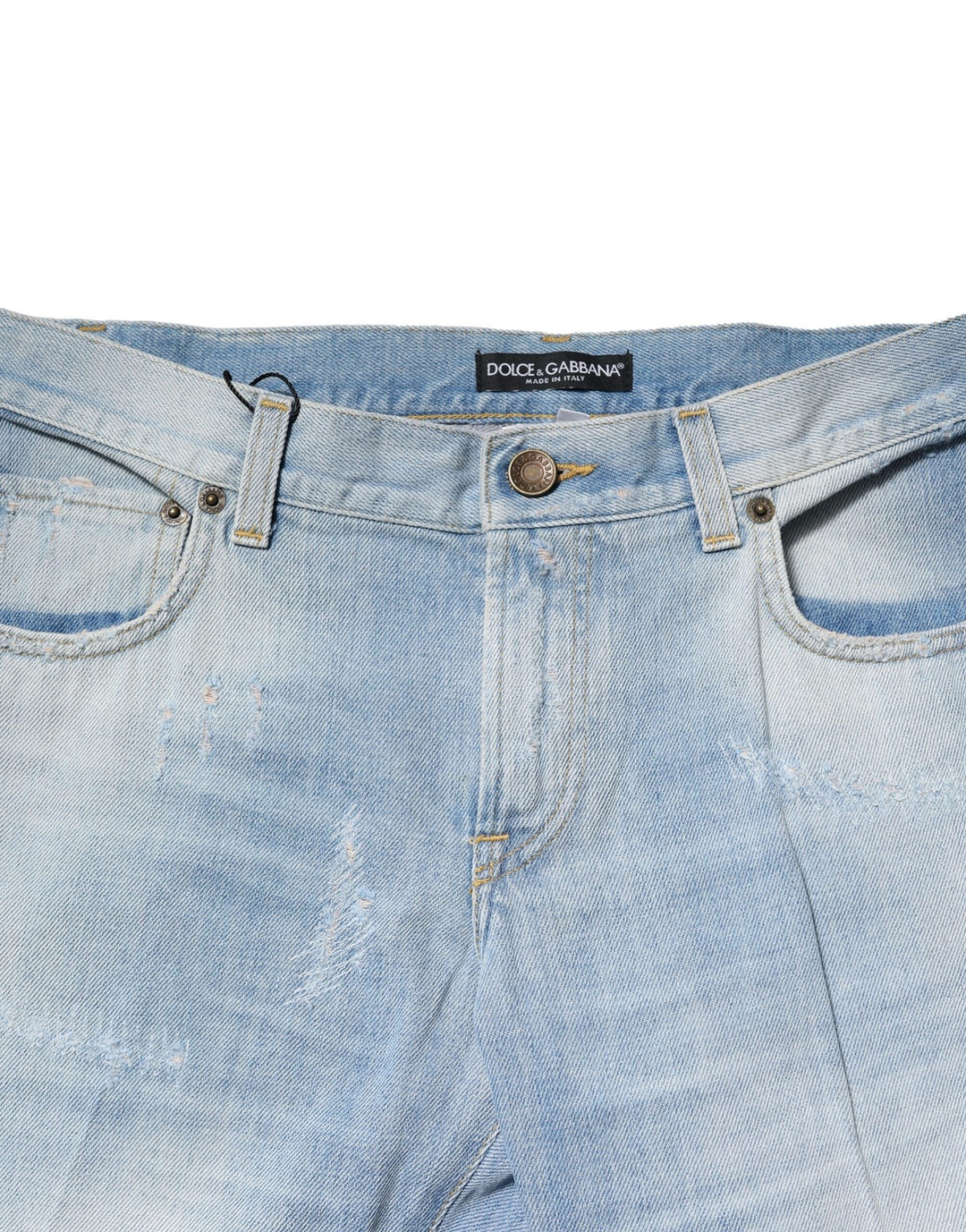 Dolce &amp; Gabbana Sample Sale Dolce &amp; Gabbana Light Blue Washed Straight Fit Denim Jeans - | Designer outlet