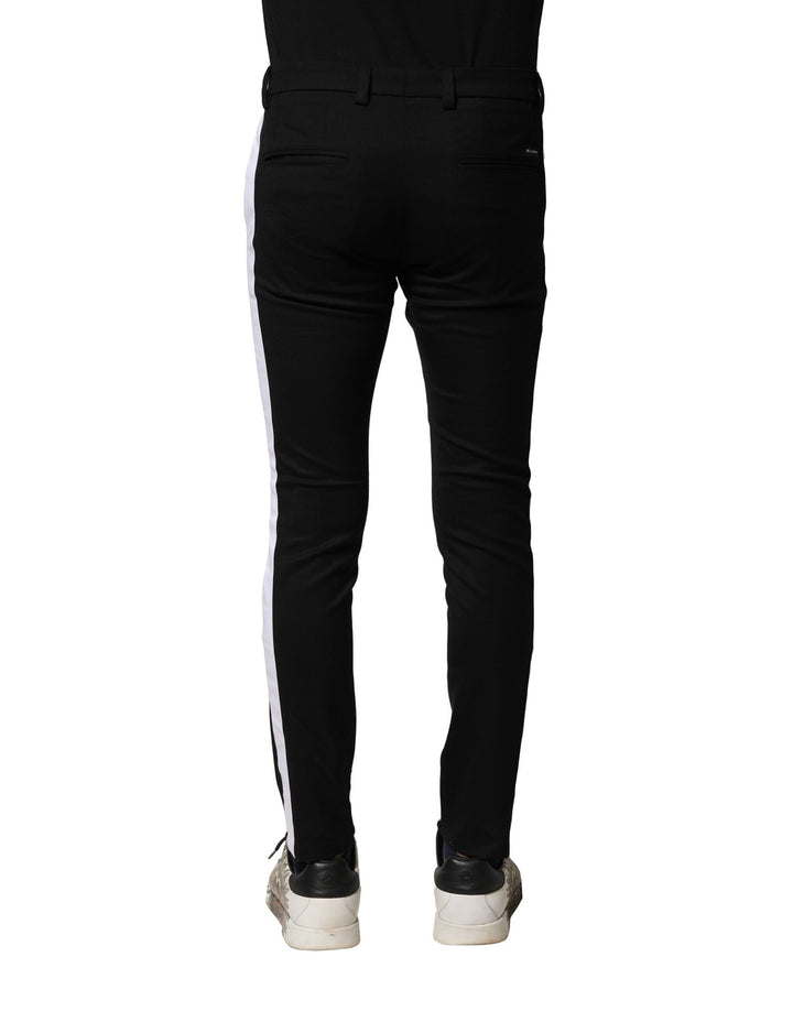 Dolce &amp; Gabbana Sample Sale Dolce &amp; Gabbana Black Wool Men Skinny Mid Waist Pants - | Designer outlet