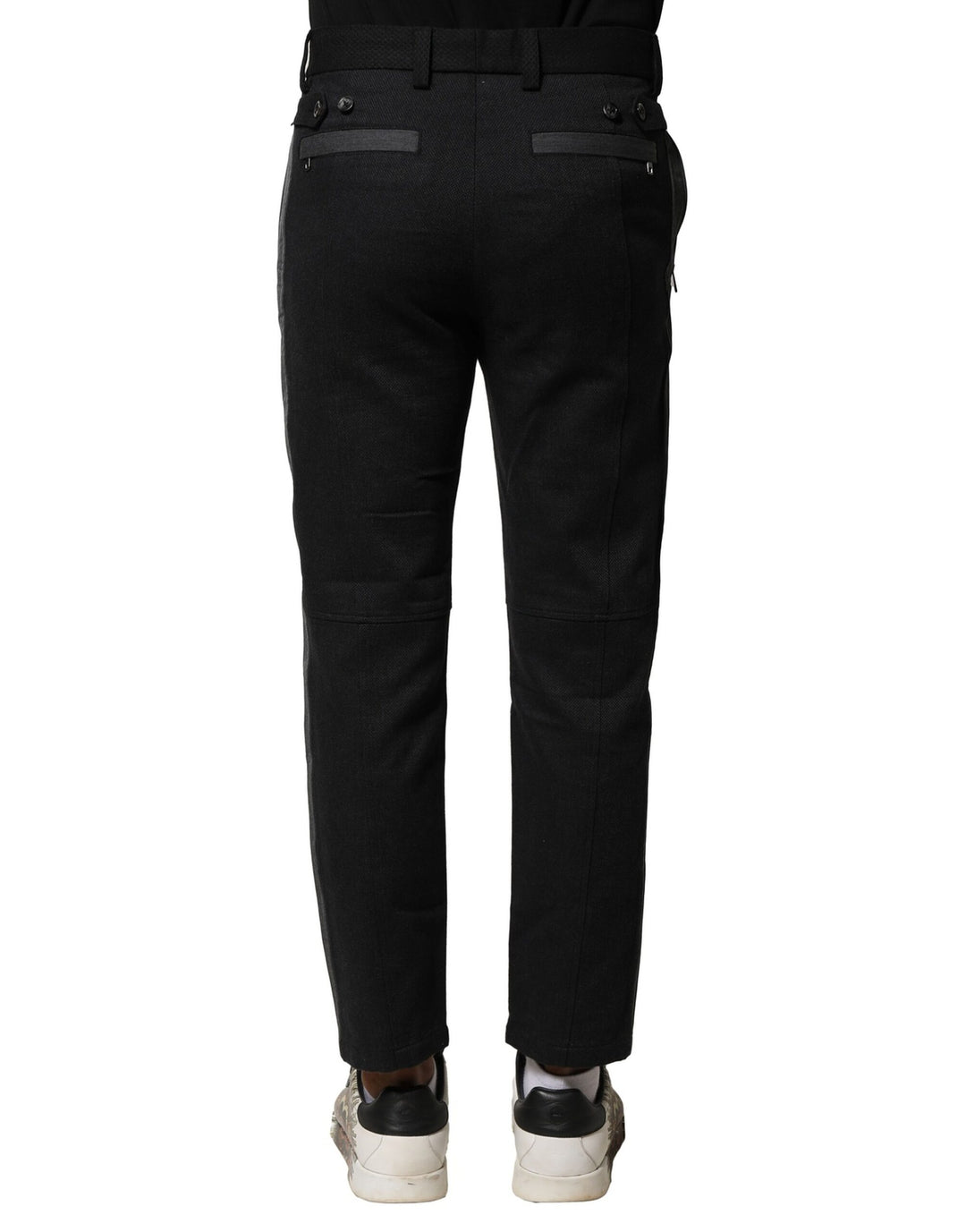 Dolce &amp; Gabbana Sample Sale Dolce &amp; Gabbana Black Gray Cotton Tapered Men Pants - | Designer outlet
