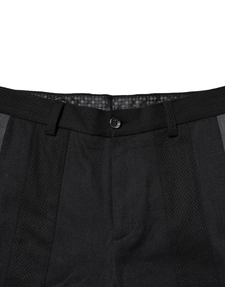 Dolce &amp; Gabbana Black Gray Cotton Tapered Men Pants by Dolce &amp; Gabbana outlet now on sale