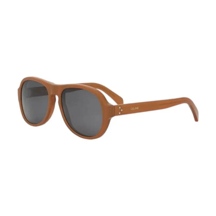Celine Sunglasses Aviator Full Rim, Brown Frame And Grey Lens Cl40298I45A