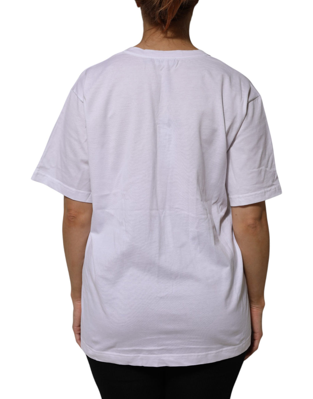 Dolce & Gabbana White Cotton Short Sleeves V-neck T-shirt by Dolce & Gabbana outlet now on sale