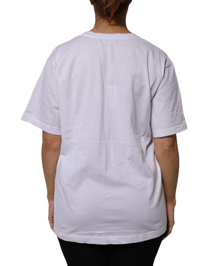 Dolce & Gabbana White Cotton Short Sleeves V-neck T-shirt by Dolce & Gabbana outlet now on sale