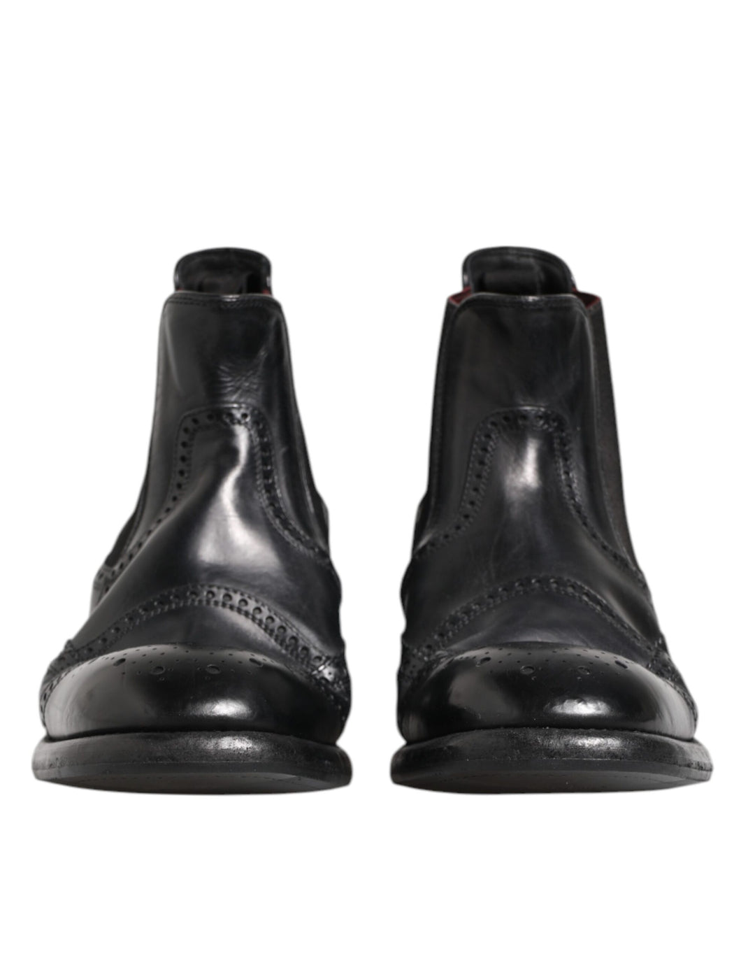 Dolce &amp; Gabbana Sample Sale Dolce &amp; Gabbana Black Leather Ankle Boots Slip On Shoes - | Designer outlet