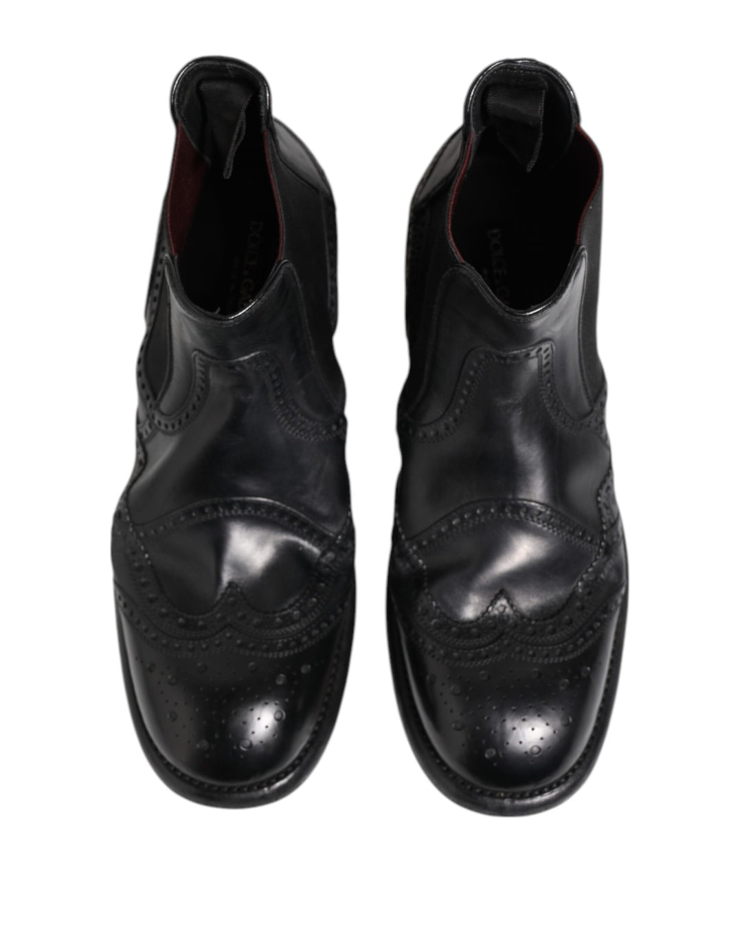 Dolce &amp; Gabbana Sample Sale Dolce &amp; Gabbana Black Leather Ankle Boots Slip On Shoes - | Designer outlet