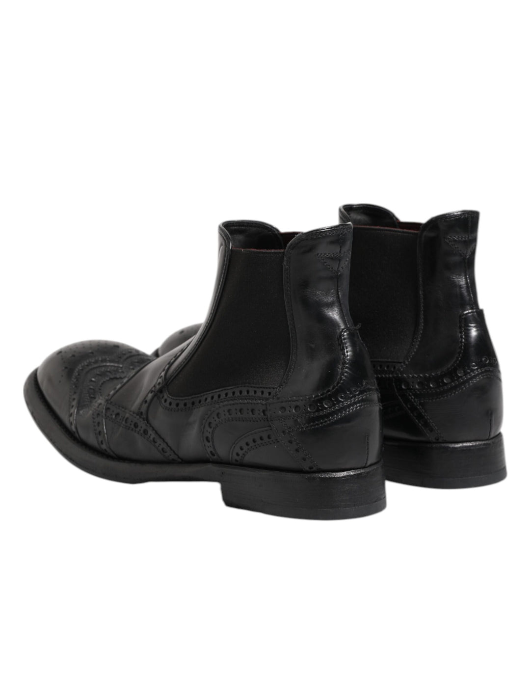Dolce &amp; Gabbana Sample Sale Dolce &amp; Gabbana Black Leather Ankle Boots Slip On Shoes - | Designer outlet
