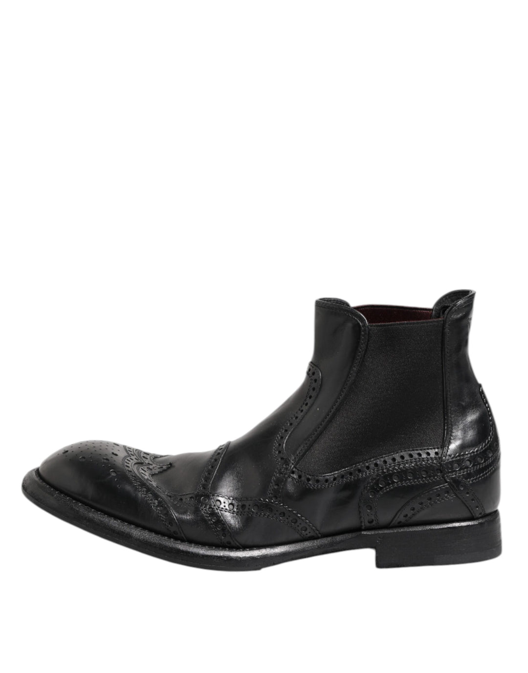Dolce &amp; Gabbana Sample Sale Dolce &amp; Gabbana Black Leather Ankle Boots Slip On Shoes - | Designer outlet