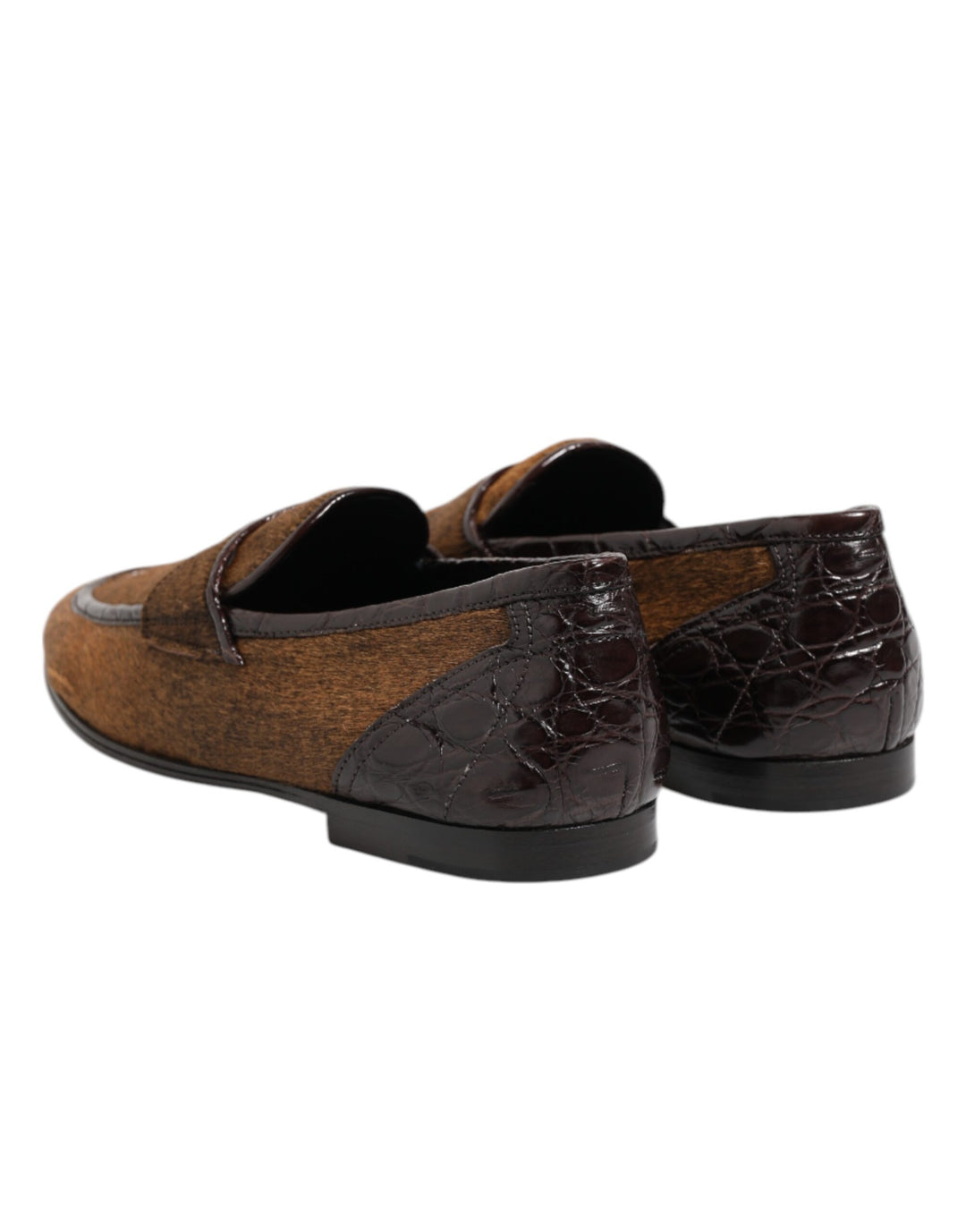 Dolce &amp; Gabbana Sample Sale Dolce &amp; Gabbana Brown Loafers Leather Slip On Men Dress Shoes - | Designer outlet