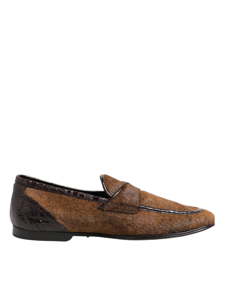 Dolce &amp; Gabbana Sample Sale Dolce &amp; Gabbana Brown Loafers Leather Slip On Men Dress Shoes - | Designer outlet