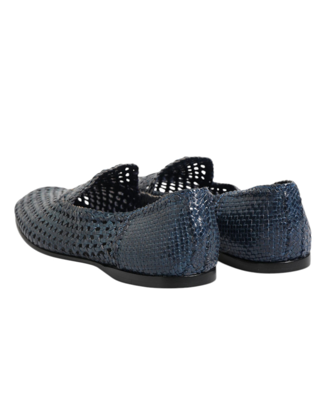 Dolce &amp; Gabbana Sample Sale Dolce &amp; Gabbana Blue Woven Leather Slip On Loafers Shoes - | Designer outlet