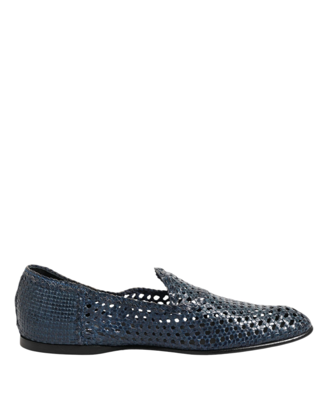 Dolce &amp; Gabbana Sample Sale Dolce &amp; Gabbana Blue Woven Leather Slip On Loafers Shoes - | Designer outlet