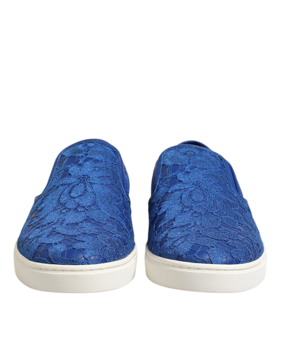 Dolce &amp; Gabbana Blue Leather Lace Slip On Sneaker Shoes by Dolce &amp; Gabbana outlet now on sale