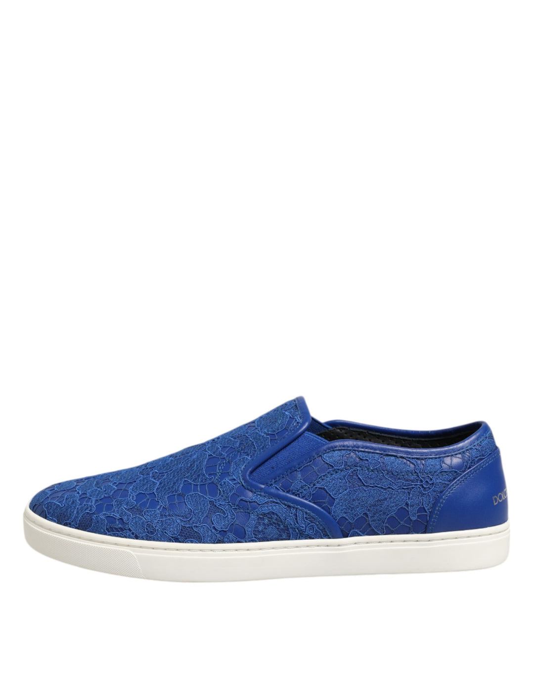 Dolce &amp; Gabbana Blue Leather Lace Slip On Sneaker Shoes by Dolce &amp; Gabbana outlet now on sale